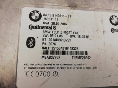 Telematics Control Unit X5E70 84109149615