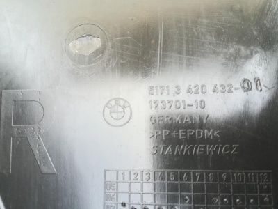 Подкрылок передний правый X3 E83  51713420432